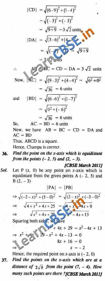  Coordinate Geometry NCERT Solutions For Class 10 Maths SAQ 3 Marks 01 