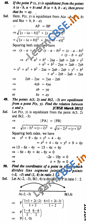 Maths Coordinate Geometry NCERT Solutions For Class 10 SAQ 3 Marks 04 