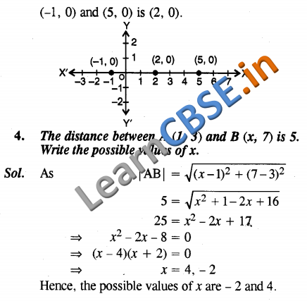  Coordinate Geometry CBSE Solutions For Class 10 Maths VSAQ 