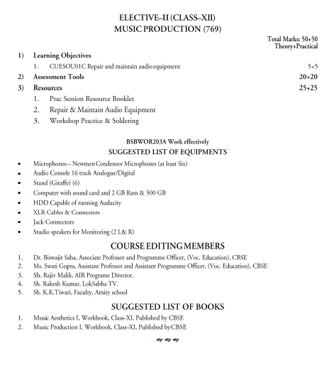  Music Technical Production Syllabus 