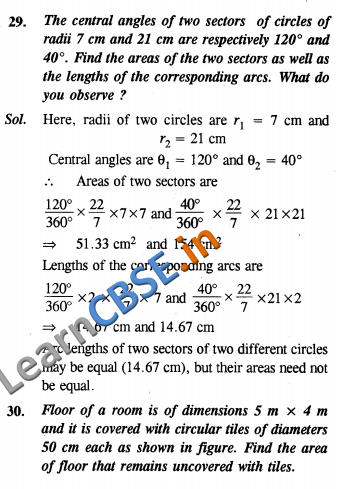  NCERT Exemplar Solutions Class 10 Maths Areas Related to Circles LAQ 