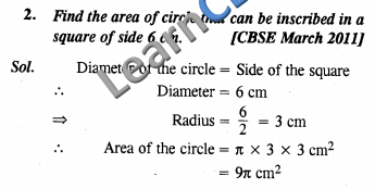  CBSE Class 10 Areas Related to Circles Solutions NCERT Exemplar Solutions VSAQ 