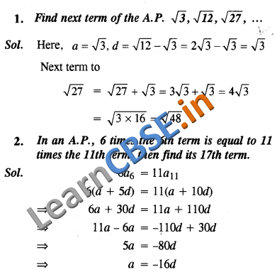  Arithmetic Progressions NCERT Solutions Class 10 Maths VSAQ 