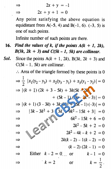  CBSE Exemplar Solutions Class 10 Maths Coordinate Geometry SAQ 2 Marks 