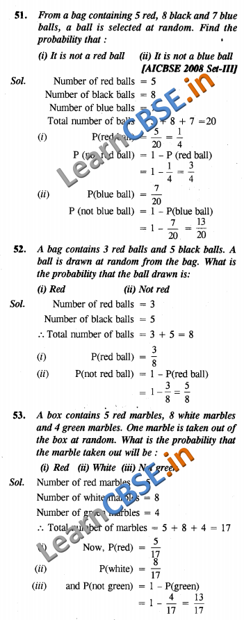  Probability NCERT Solutions For Class 10 Maths 3 Marks 02 