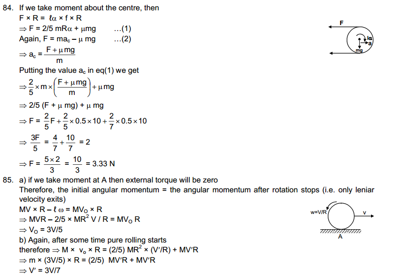 Rotational Mechanics HC Verma Concepts of Physics Solutions