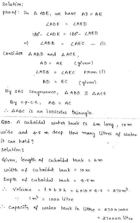 Solved CBSE Sample Papers for Class 9 Maths Paper 1 10