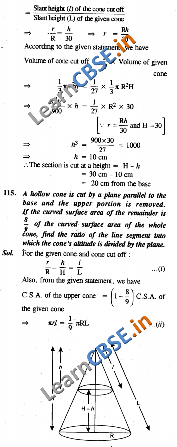  CBSE Class 10 Surface Areas and Volumes Solutions LAQ 